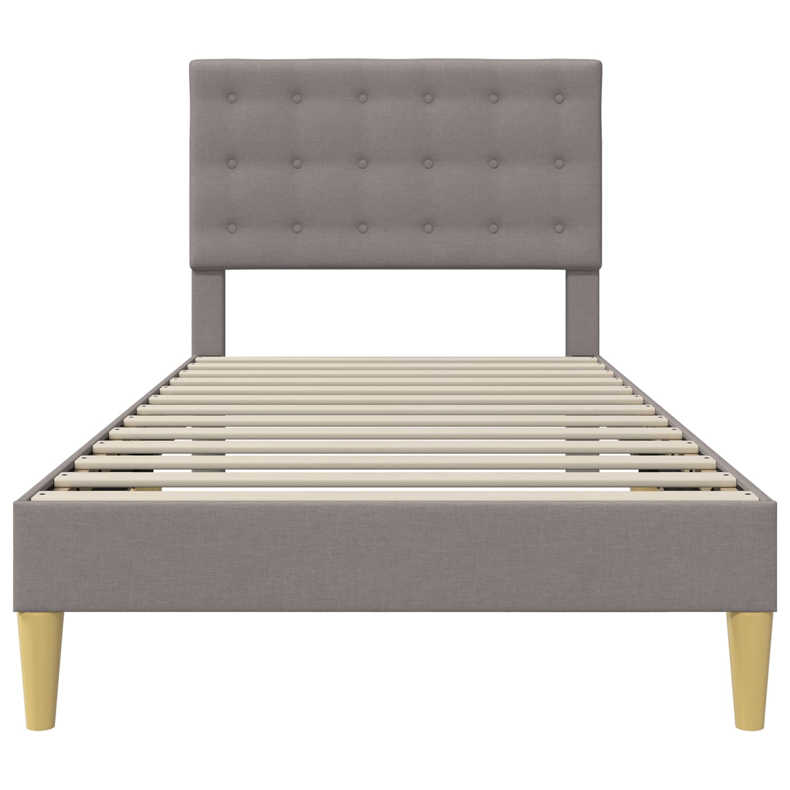 Bettrahmen mit Kopfteil Taupe 90 x 200 cm Stoff