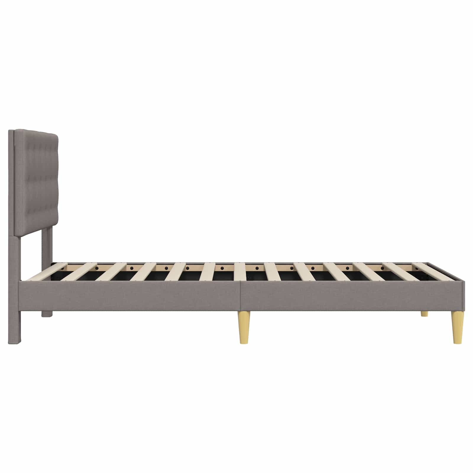 Bettrahmen mit Kopfteil Taupe 90 x 200 cm Stoff