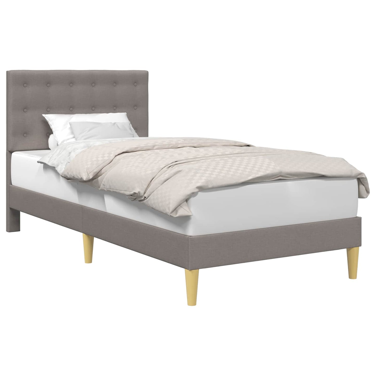 Bettrahmen mit Kopfteil Taupe 100 x 200 cm Stoff