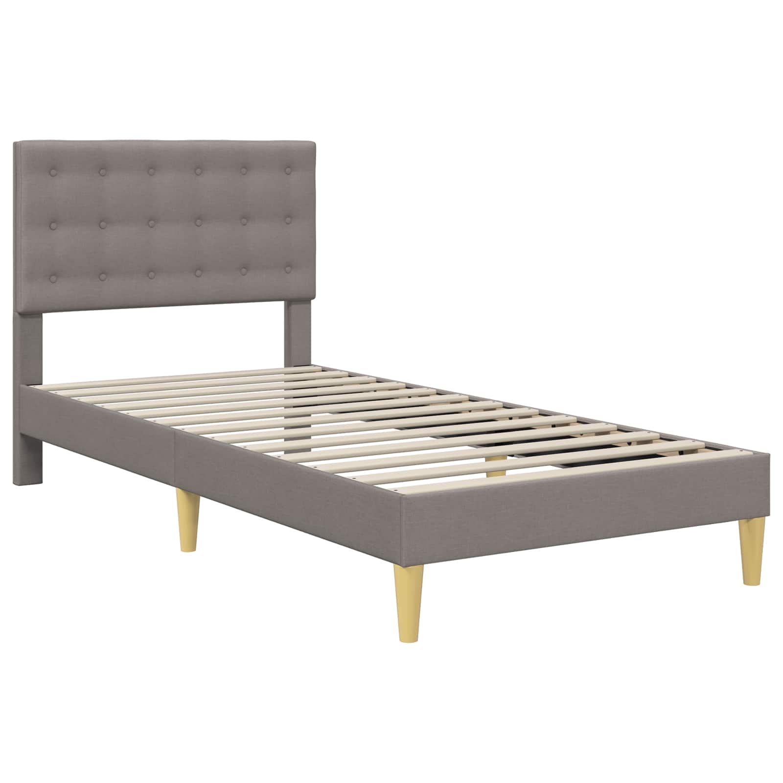 Bettrahmen mit Kopfteil Taupe 100 x 200 cm Stoff