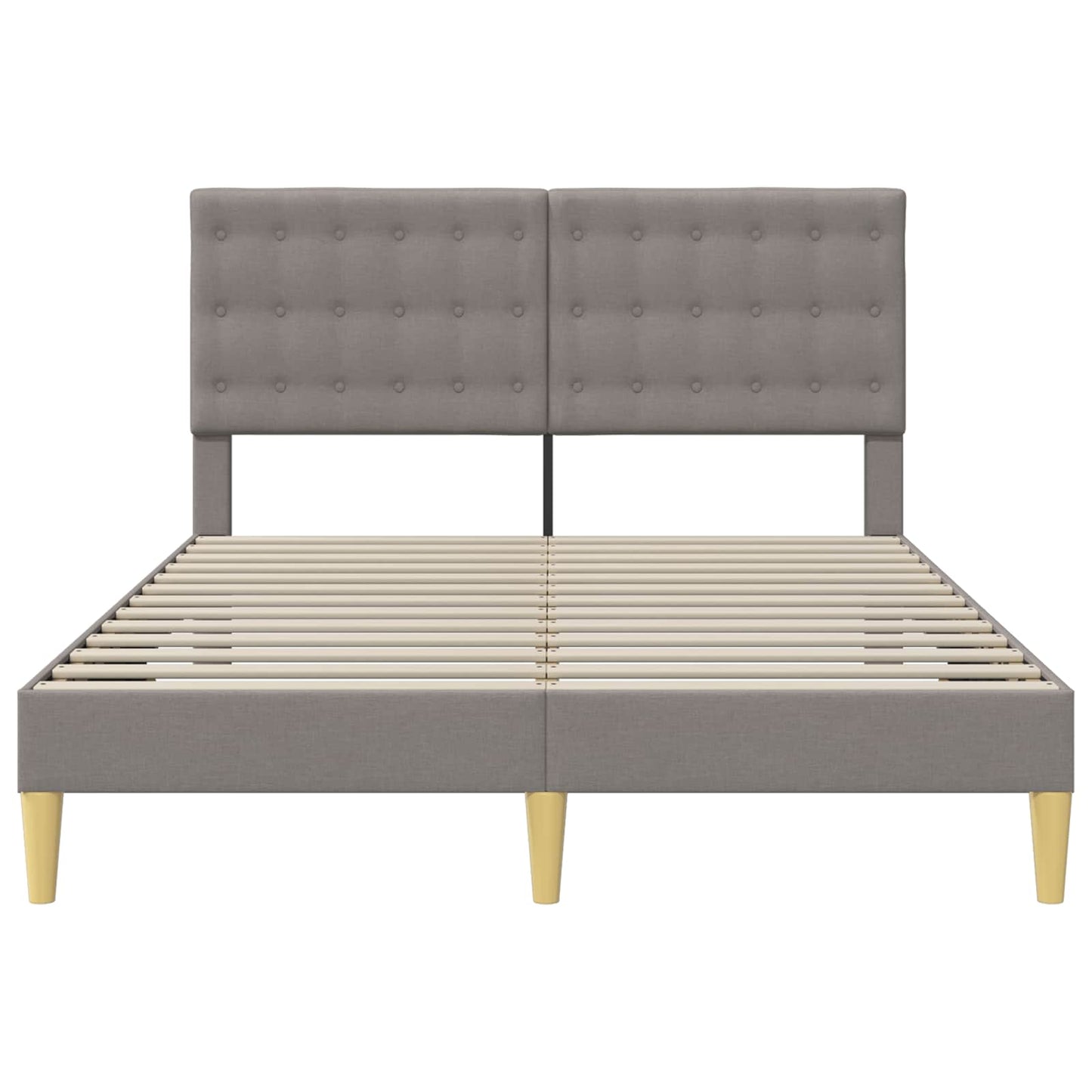 Bettrahmen mit Kopfteil Taupe 140 x 200 cm Stoff