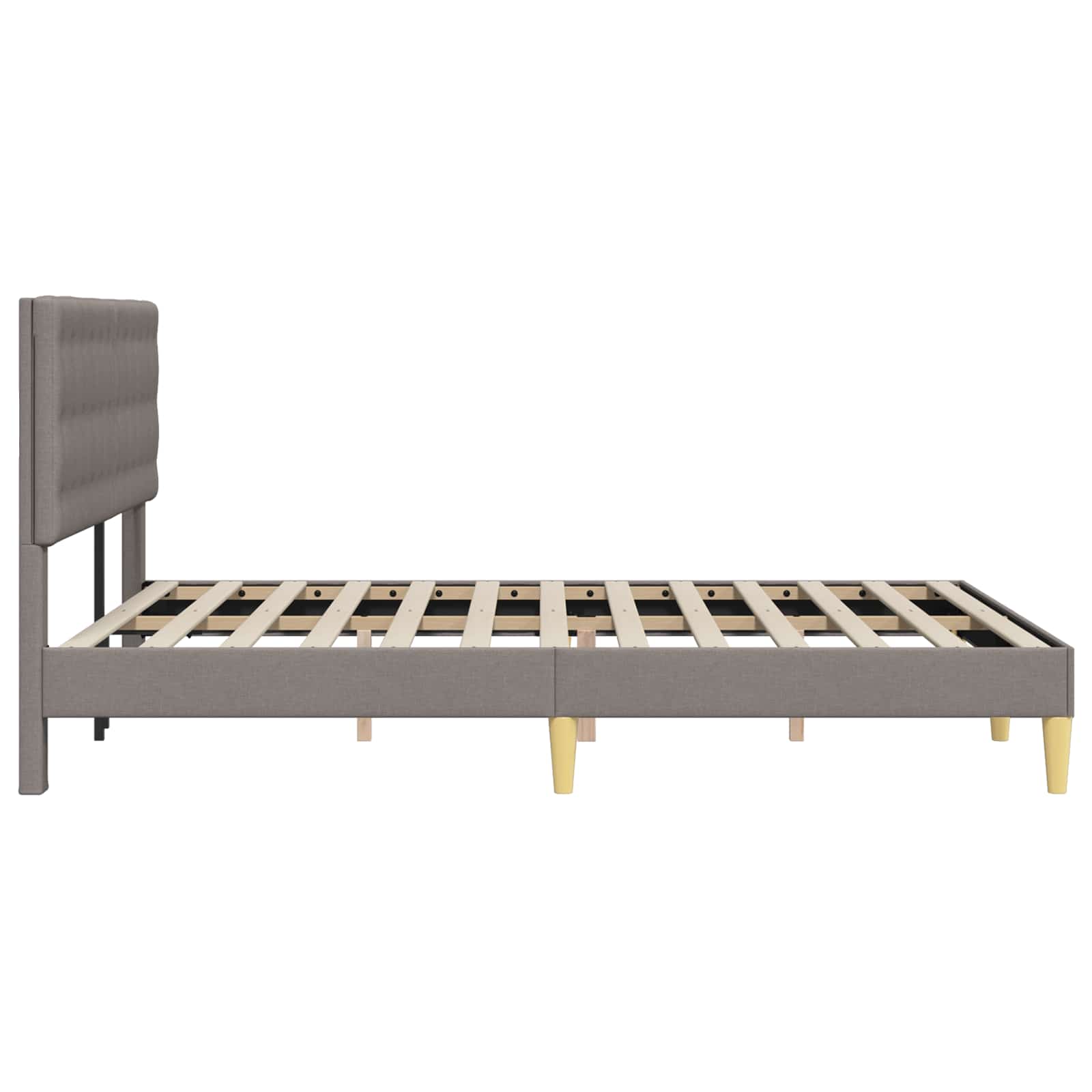 Bettrahmen mit Kopfteil Taupe 140 x 200 cm Stoff