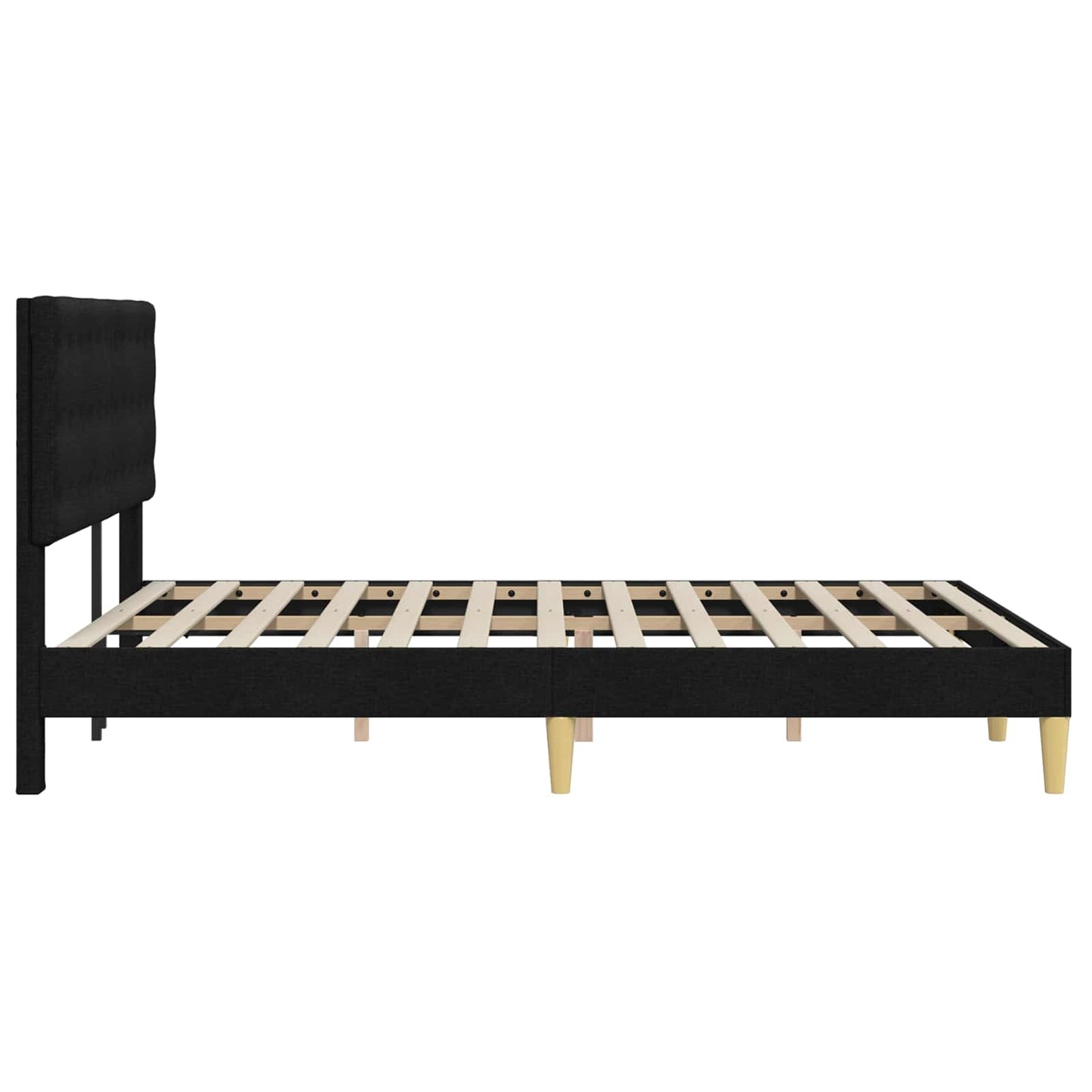 Bettrahmen mit Kopfteil Schwarz 160 x 200 cm Stoff