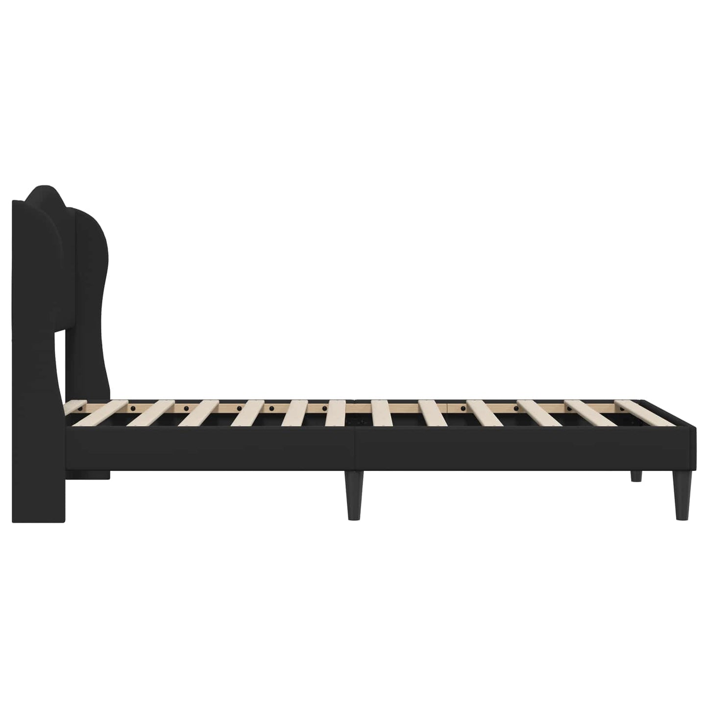 Bettrahmen mit Kopfteil Schwarz 90 x 200 cm Kunstleder
