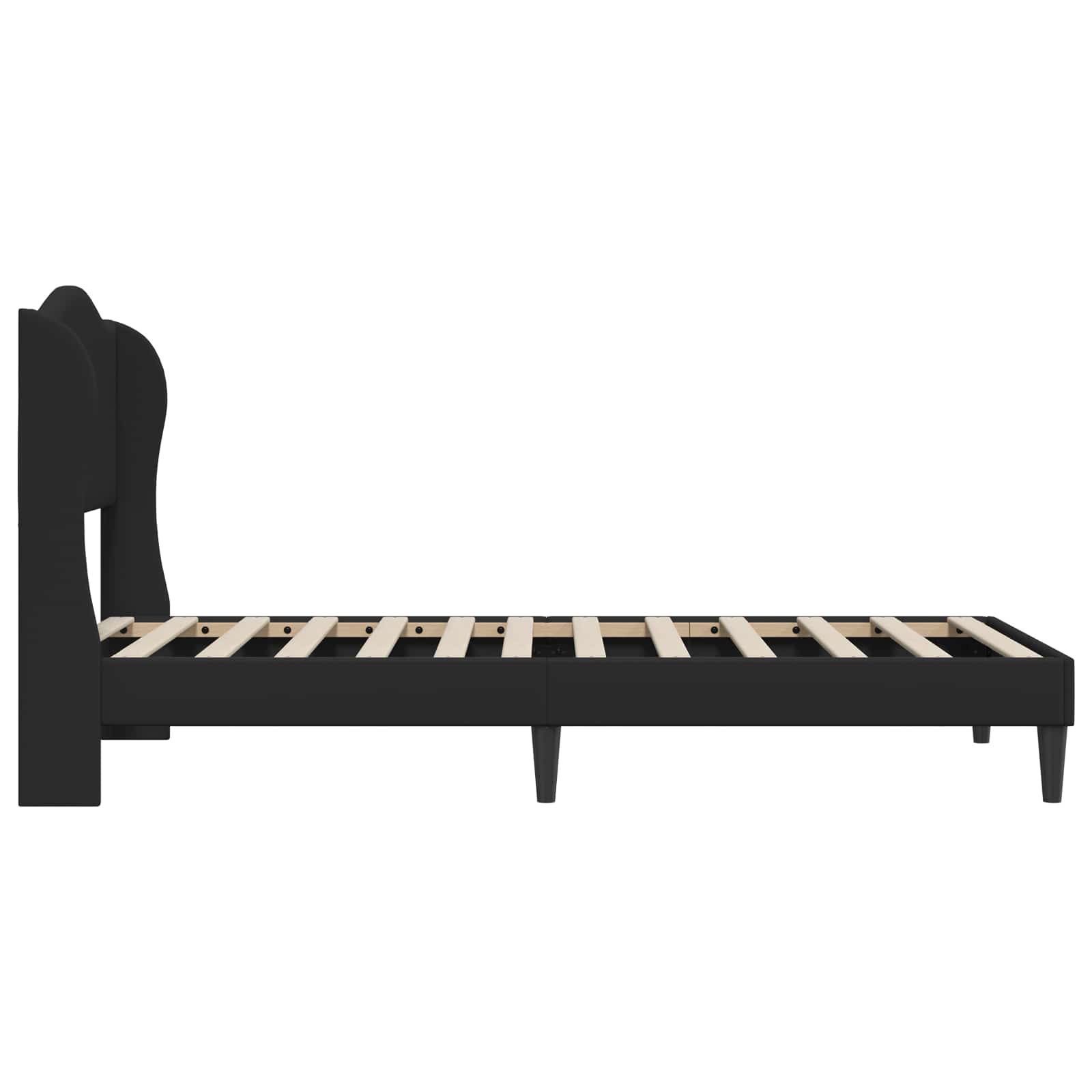 Bettrahmen mit Kopfteil Schwarz 100 x 200 cm Kunstleder