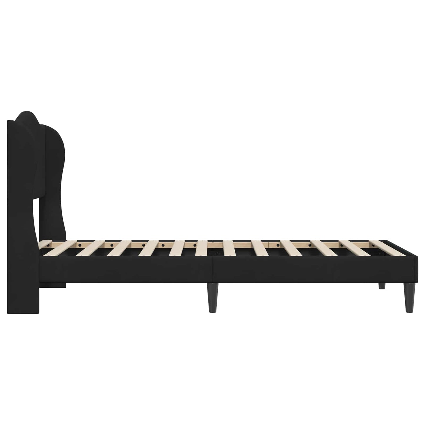 Bettrahmen mit Kopfteil Schwarz 100 x 200 cm Samt