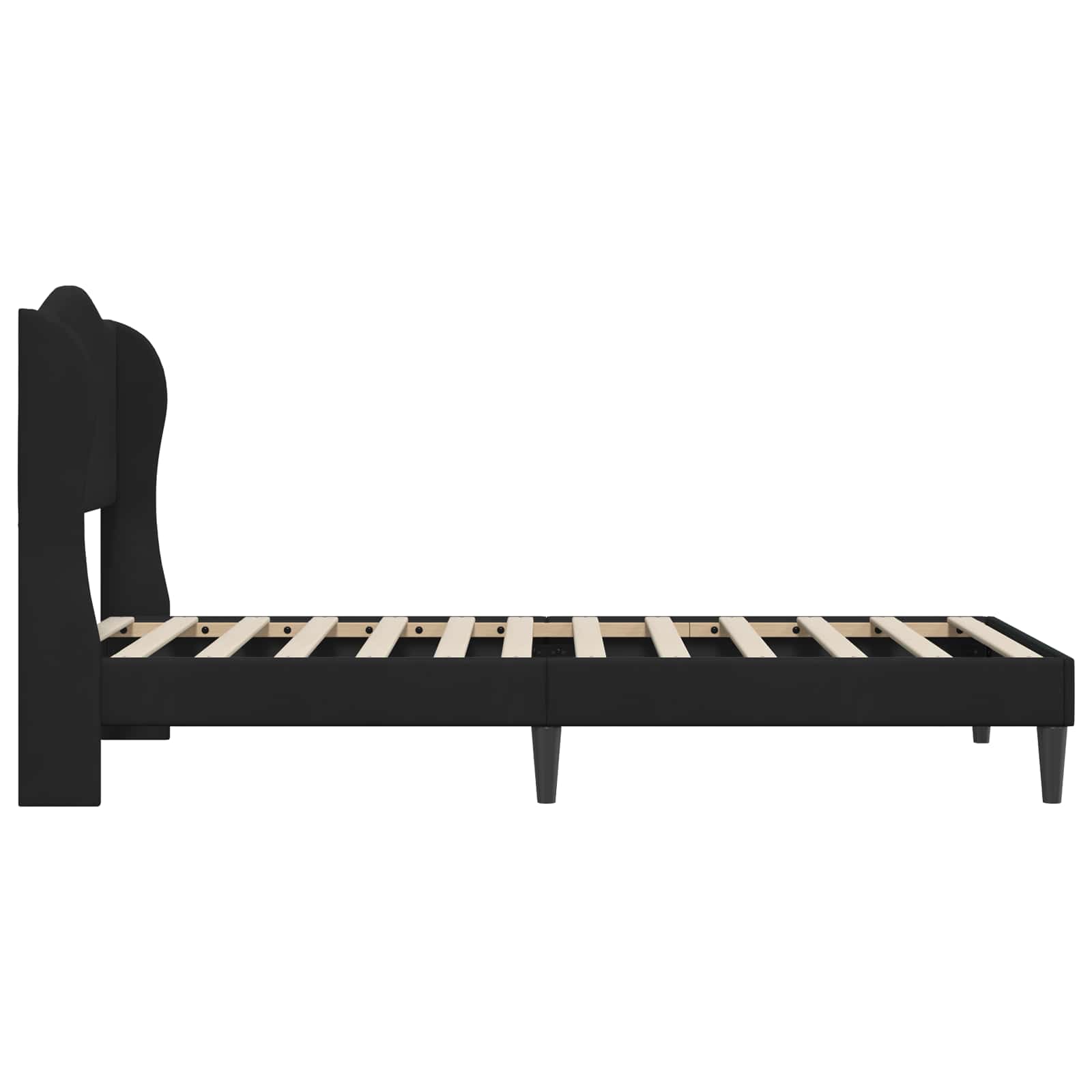 Bettrahmen mit Kopfteil Schwarz 100 x 200 cm Samt
