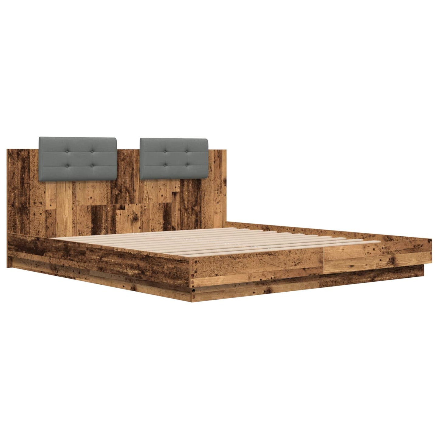Bettgestell mit Kopfteil Altholz 200 x 200 cm Holzwerkstoff