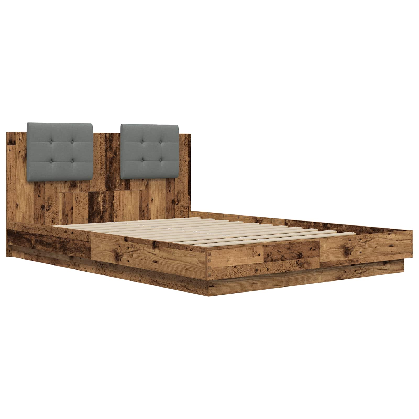 Bettgestell mit Kopfteil Altholz 140 x 200 cm Holzwerkstoff