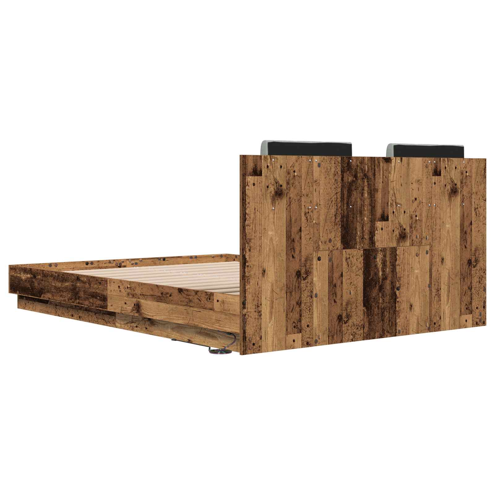 Bettgestell mit Kopfteil Altholz 140 x 200 cm Holzwerkstoff
