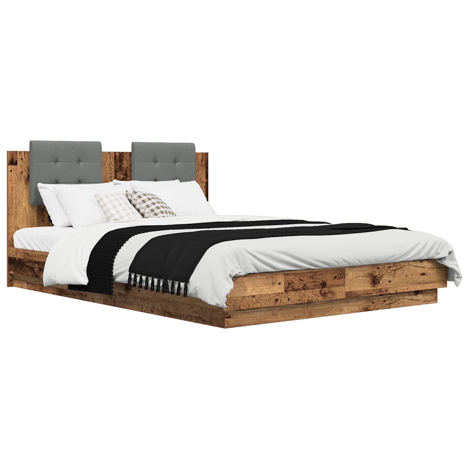 Bettgestell mit Kopfteil Altholz 120 x 200 cm Holzwerkstoff