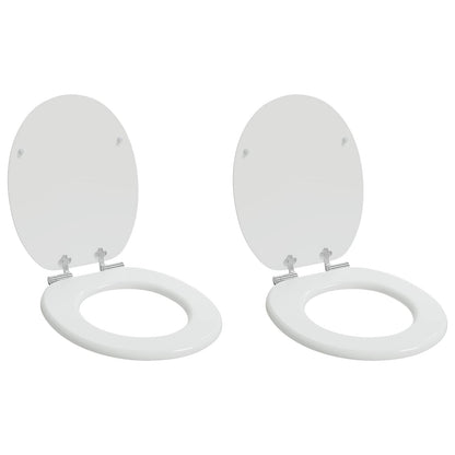 Toilettensitz 2 pcs Weiß 44 x 38 cm Holzwerkstoff