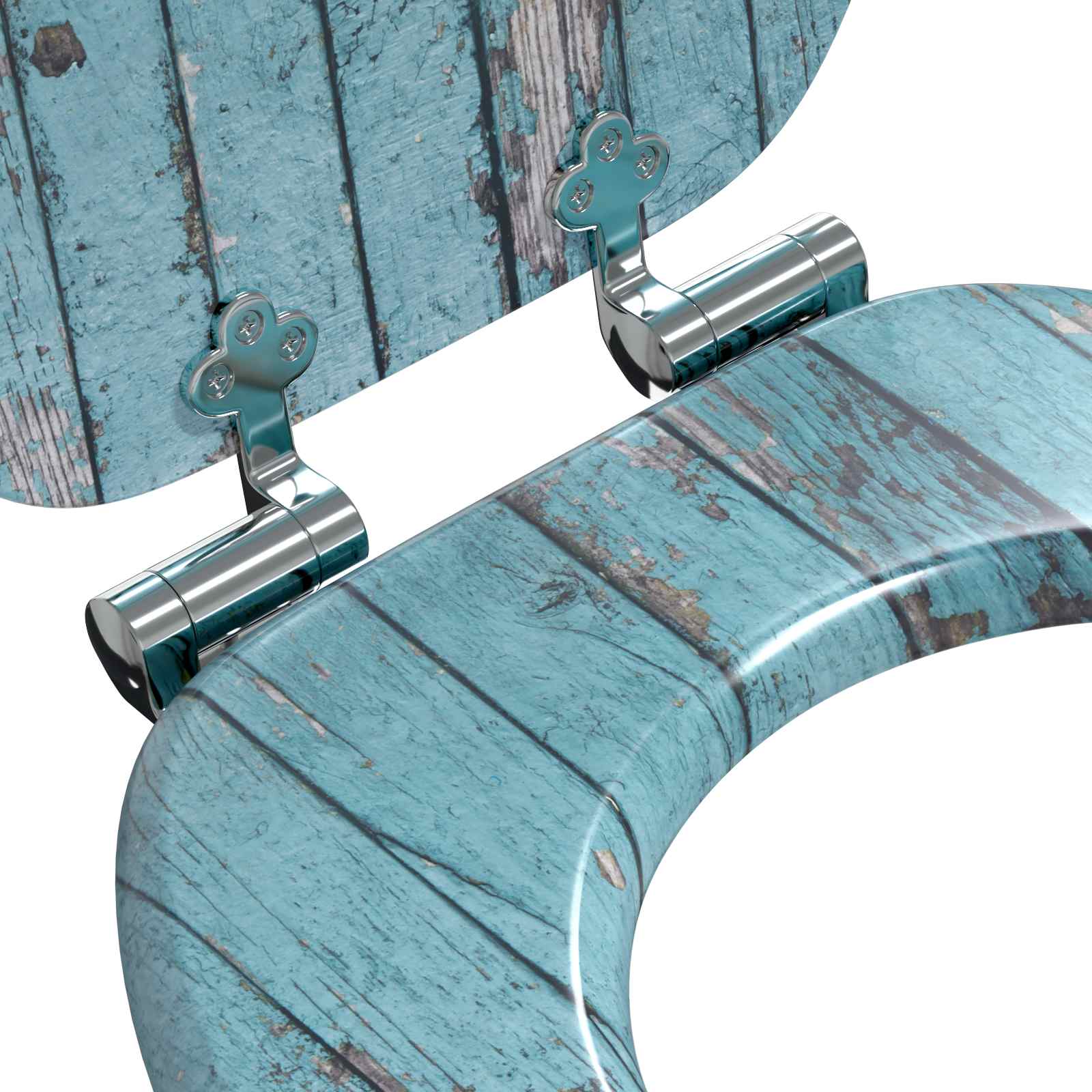 Soft-Close Toilet Seat 2 stk. Blau 44 x 38 cm MDF-Platte