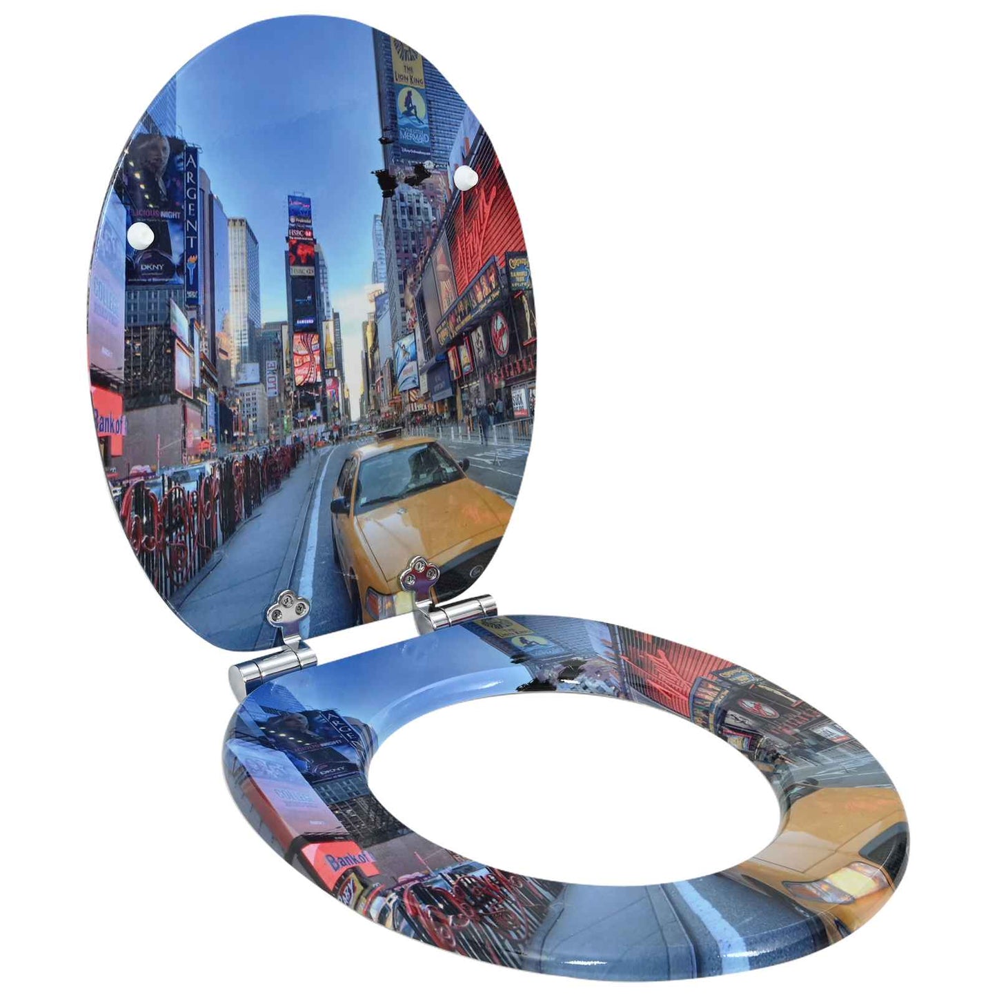 Soft-Close Toilet Seat 2 stk. Mehrfarbig 44 x 38 cm MDF-Platte