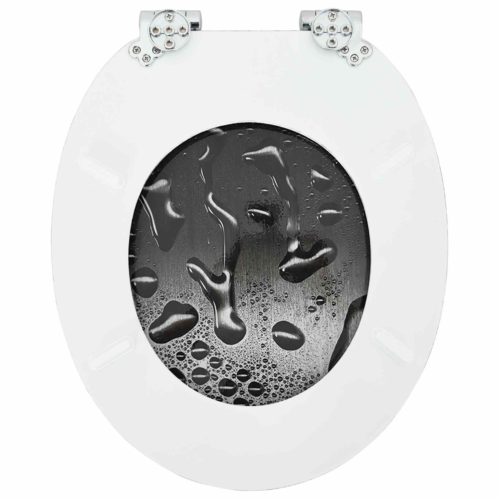 Soft-Close Toilet Seat 2 pcs Grau 44 x 38 cm MDF-Platte