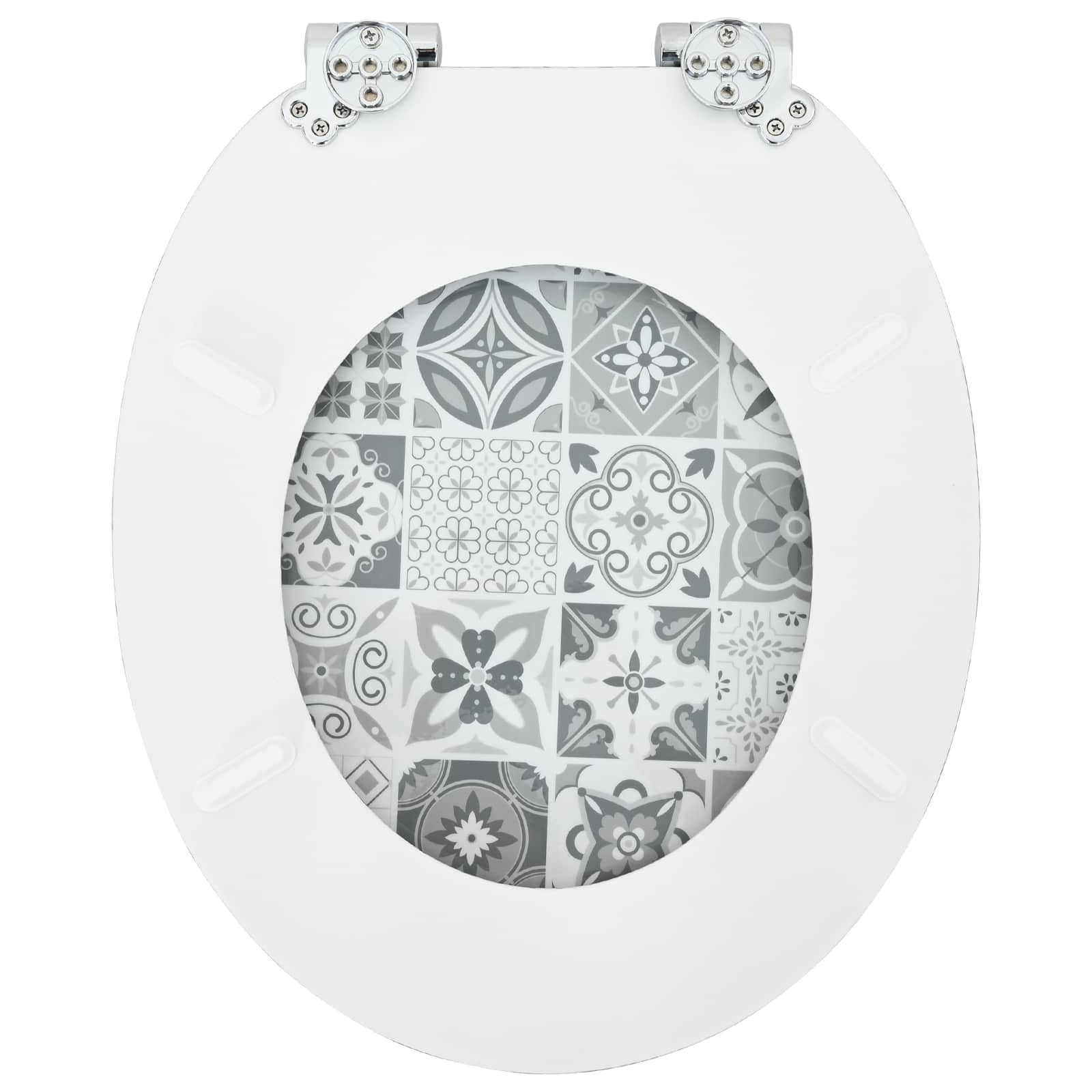 Soft-Close Toilet Seat 2 pcs Blau und Weiß Porzellan 44 x 38 cm