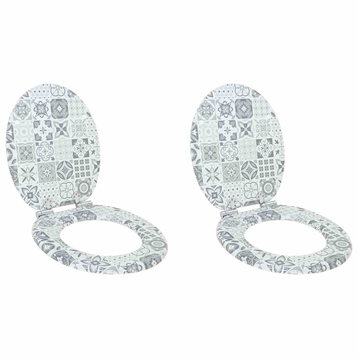 Soft-Close Toilet Seat 2 pcs Blau und Weiß Porzellan 44 x 38 cm
