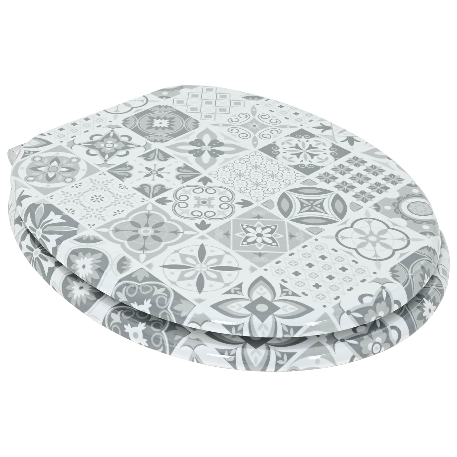 Soft-Close Toilet Seat 2 pcs Blau und Weiß Porzellan 44 x 38 cm