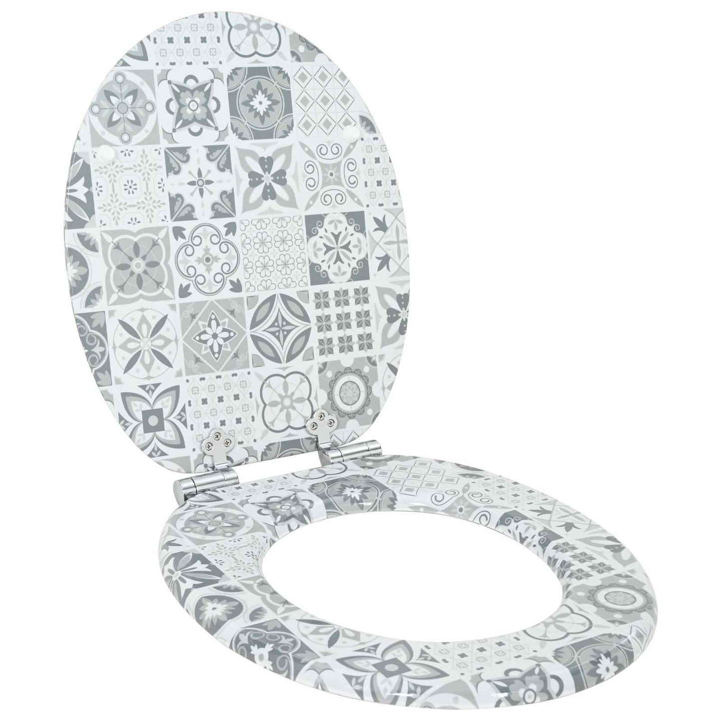 Soft-Close Toilet Seat 2 pcs Blau und Weiß Porzellan 44 x 38 cm