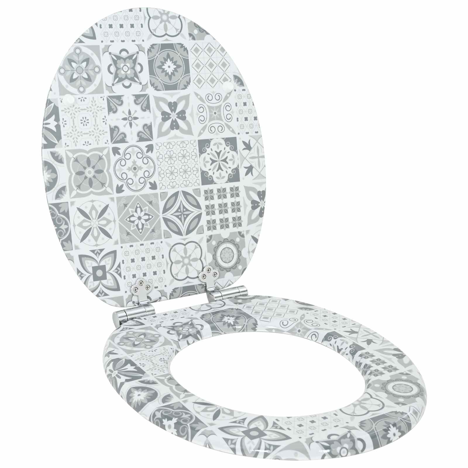 Soft-Close Toilet Seat 2 pcs Blau und Weiß Porzellan 44 x 38 cm