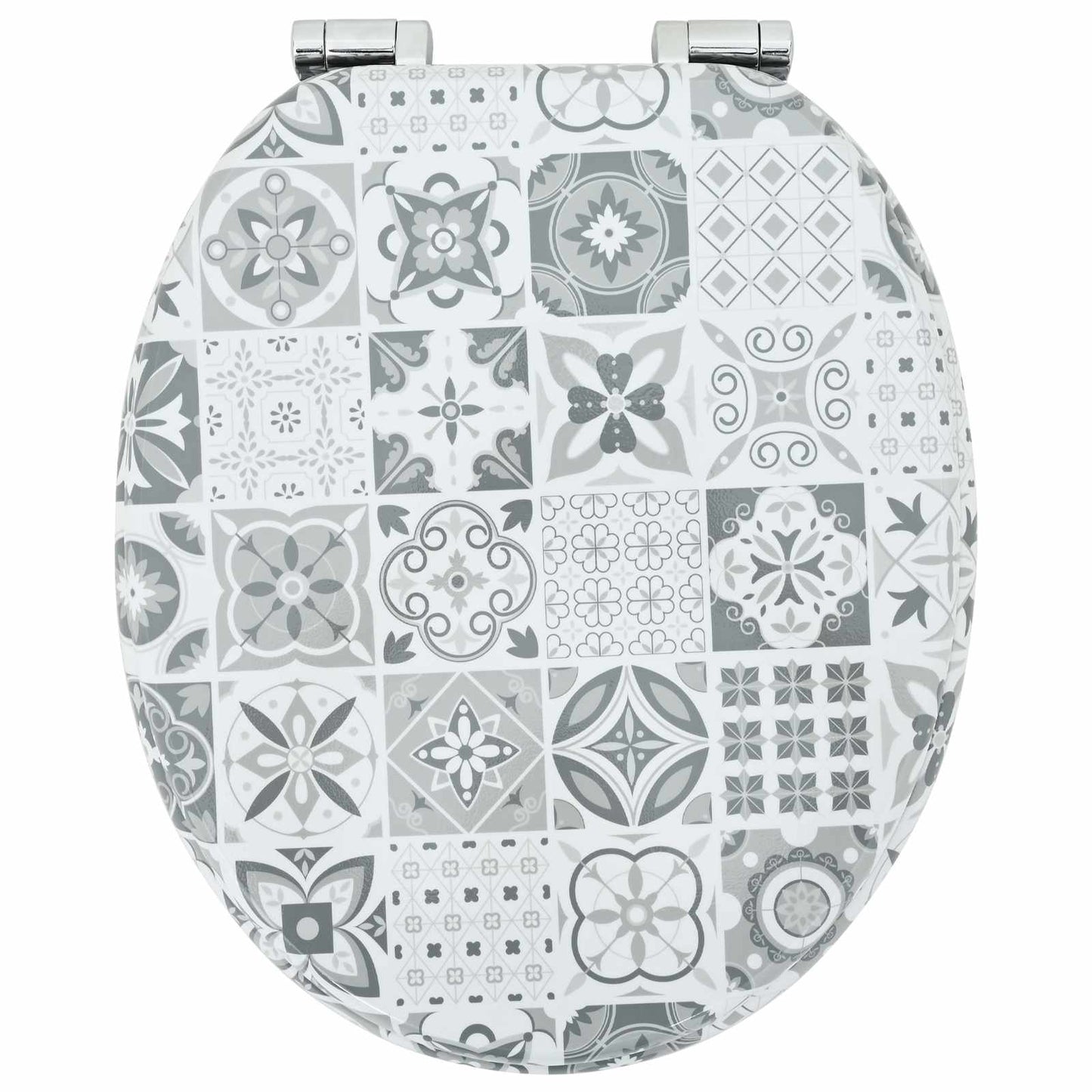 Soft-Close Toilet Seat 2 pcs Blau und Weiß Porzellan 44 x 38 cm