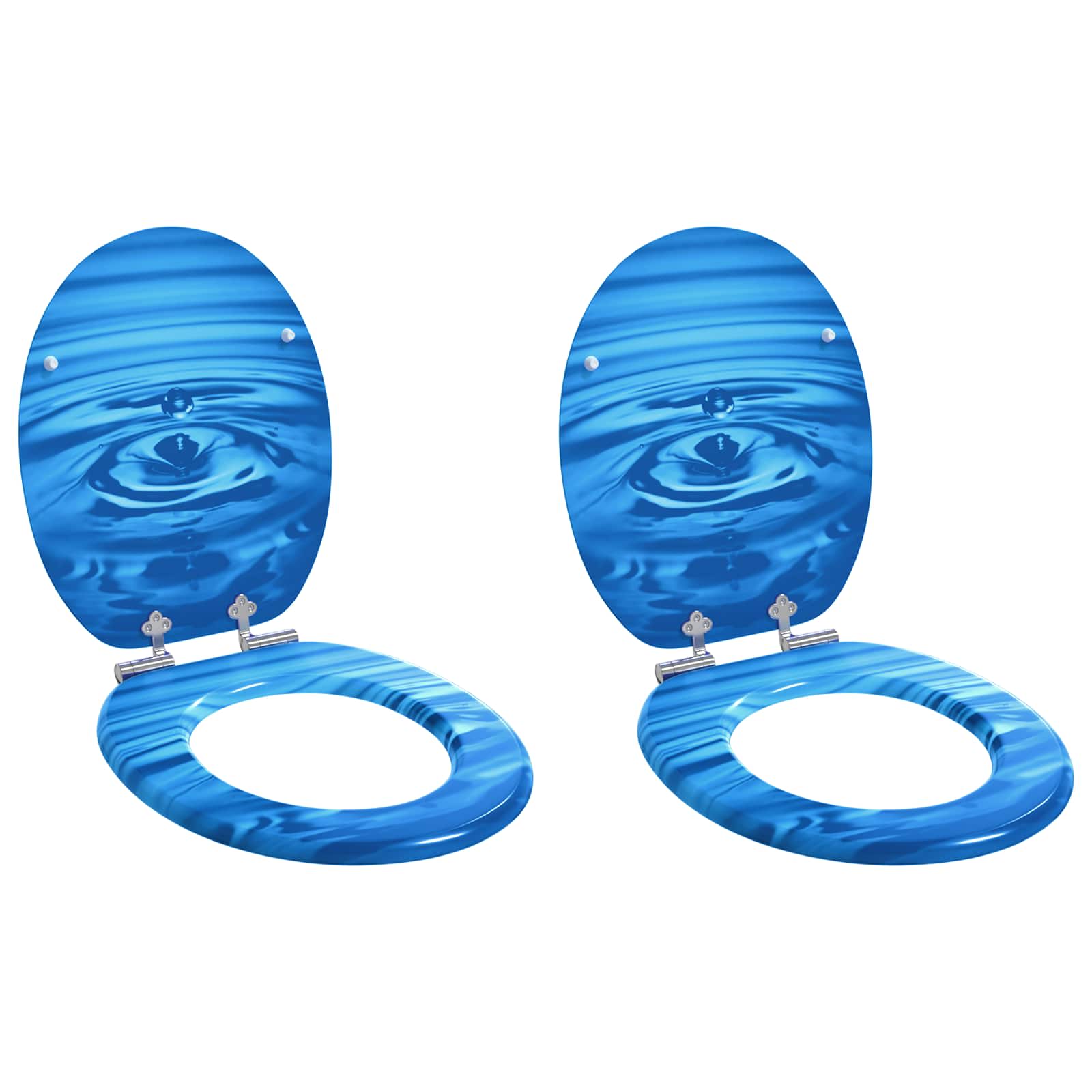 Soft-Close Toilet Seat 2 pcs Blauer Tropfen 44 x 38 cm
