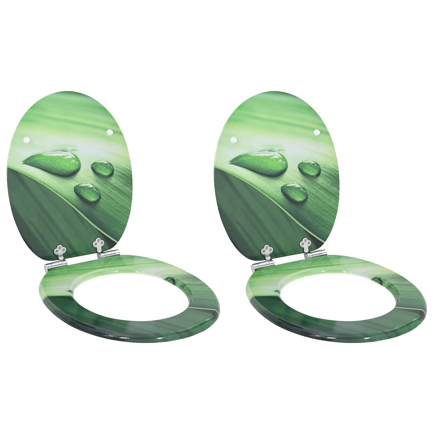 Soft-Close Toilet Seat 2 pcs Grüner Tropfen 44 x 38 cm