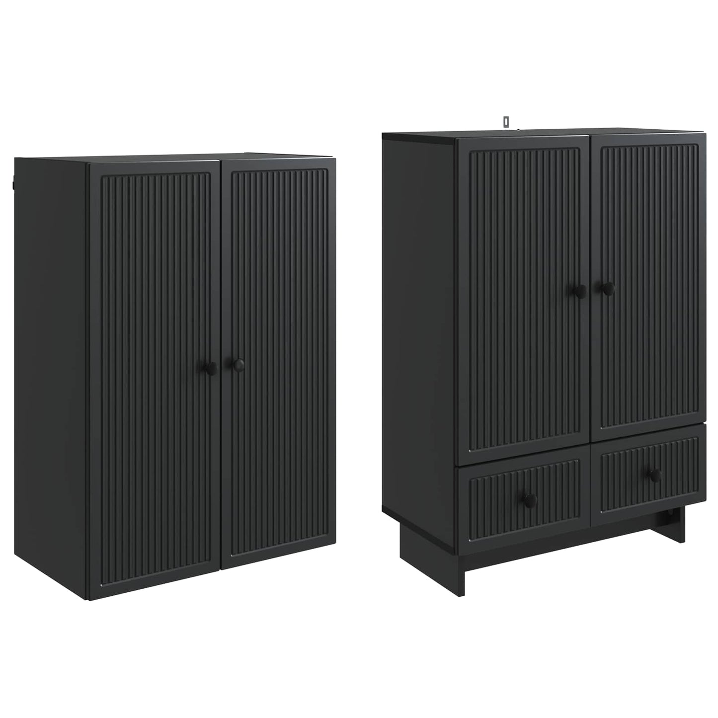 Schrankset 2 pcs Schwarz 66 x 34,5 x 95 cm Holzwerkstoff