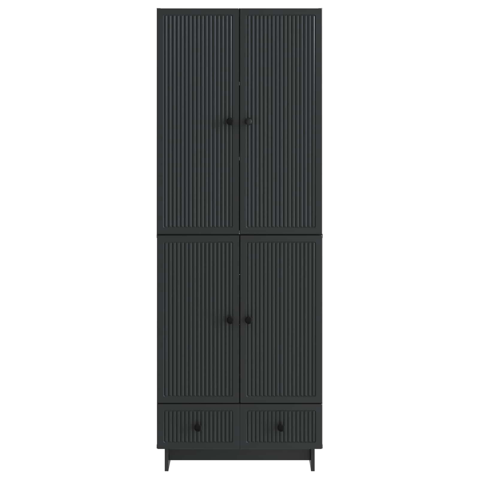 Schrankset 2 pcs Schwarz 66 x 34,5 x 95 cm Holzwerkstoff