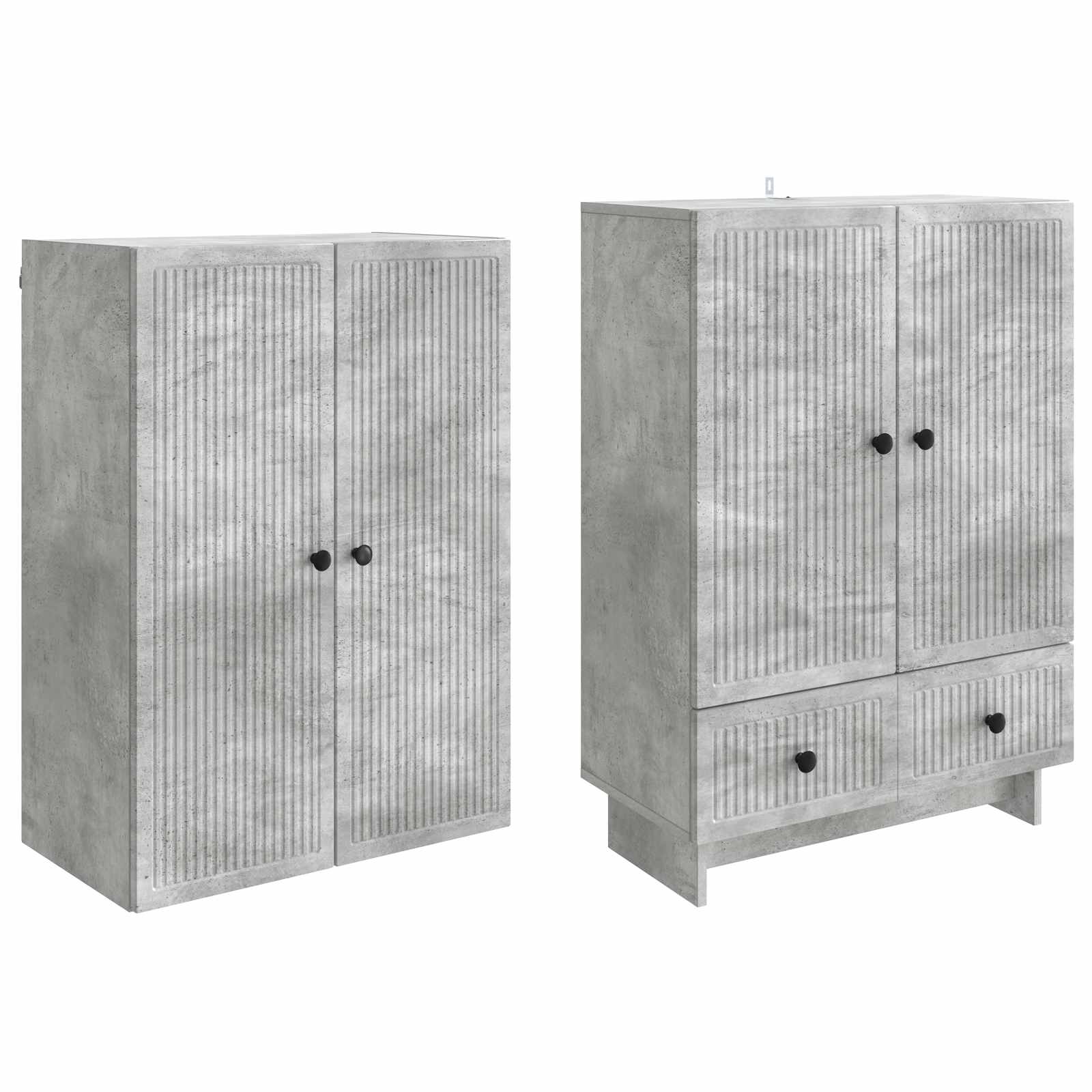 Schrankset 2 pcs Betongrau 66 x 34,5 x 95 cm Holzwerkstoff