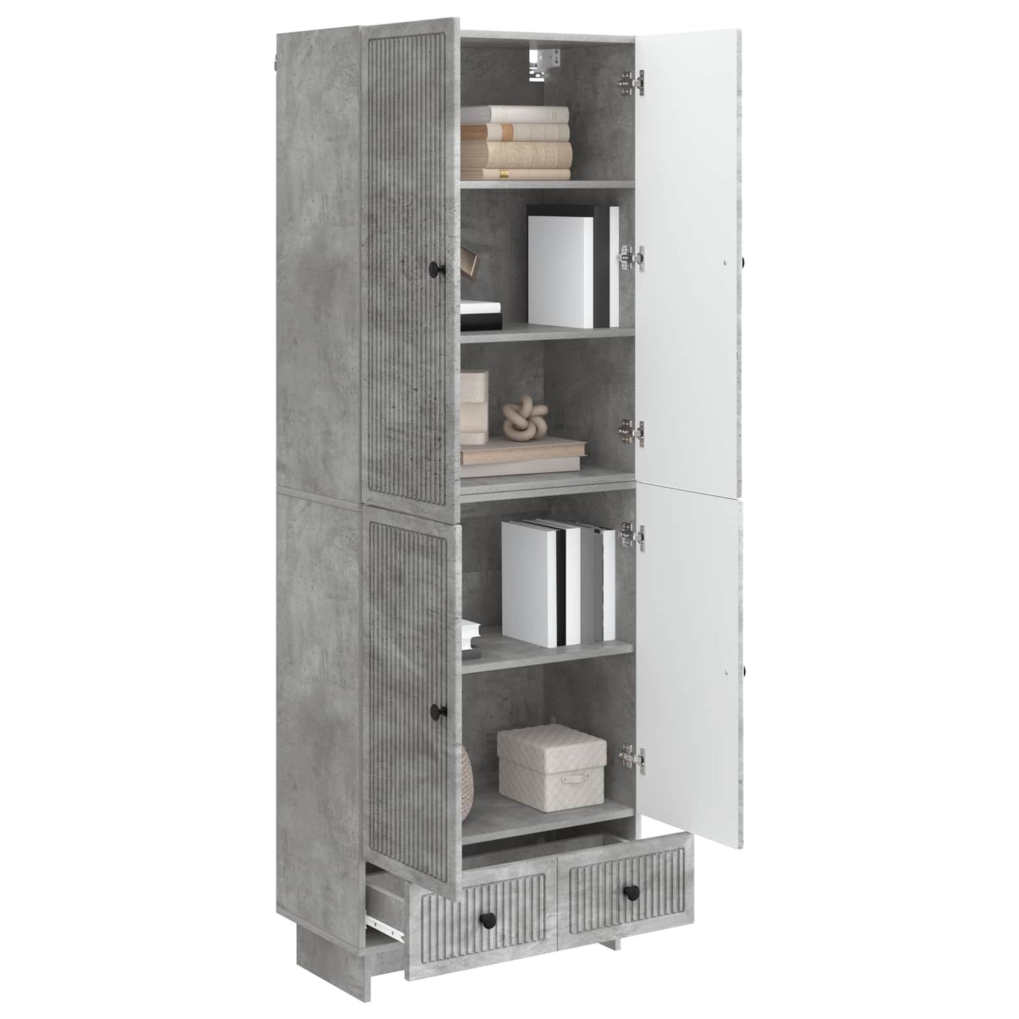 Schrankset 2 pcs Betongrau 66 x 34,5 x 95 cm Holzwerkstoff