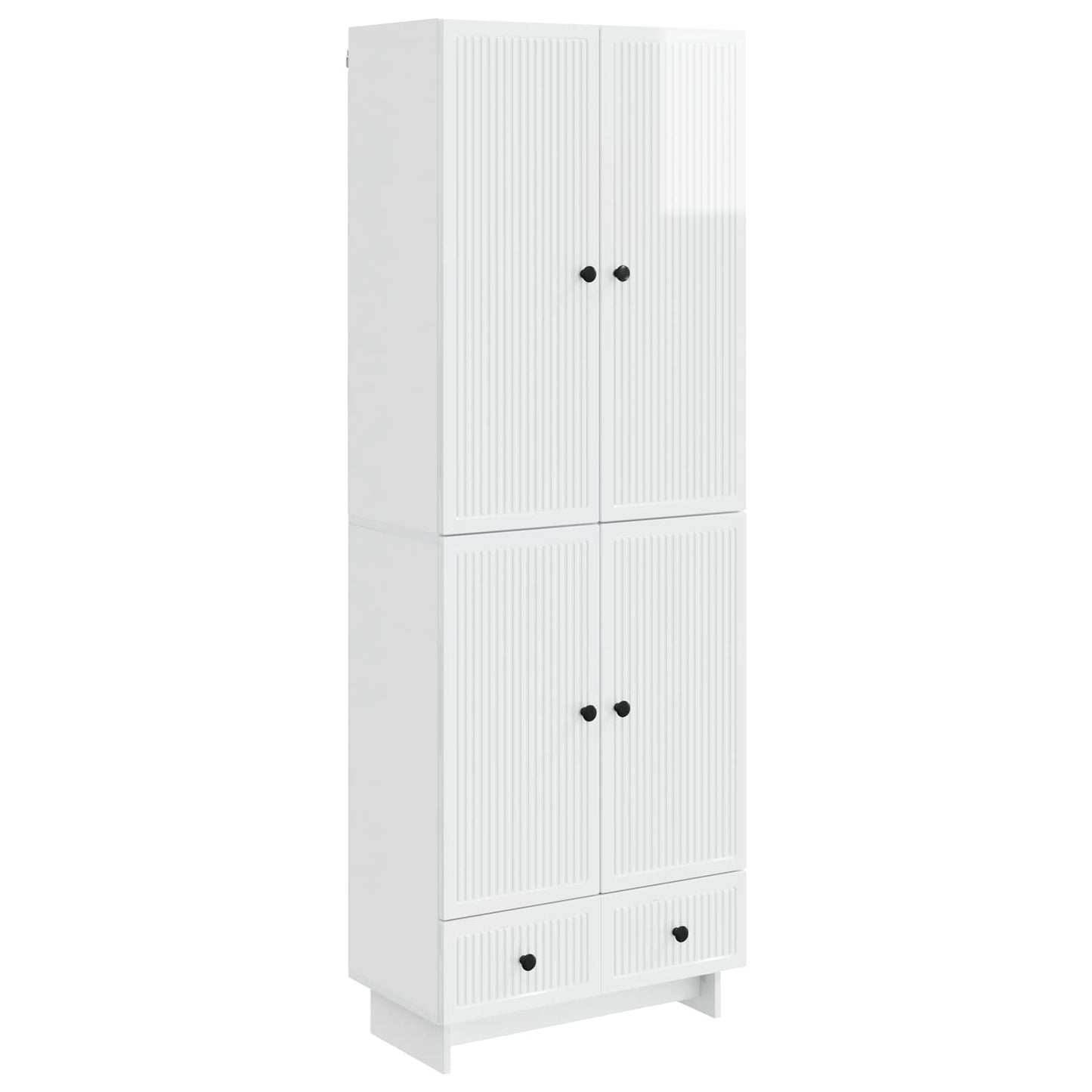 Schrankset 2 pcs Hochglanz Weiß 66 x 34,5 x 95 cm Holzwerkstoff