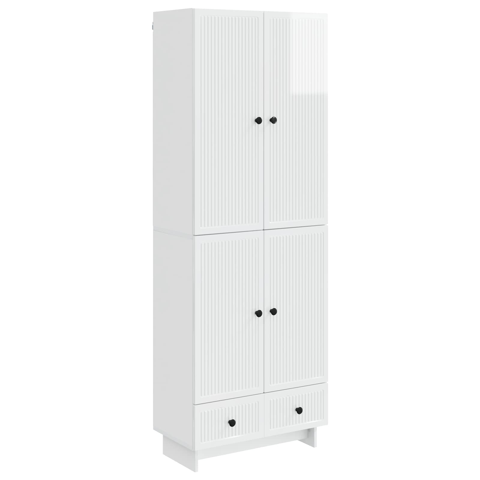 Schrankset 2 pcs Hochglanz Weiß 66 x 34,5 x 95 cm Holzwerkstoff