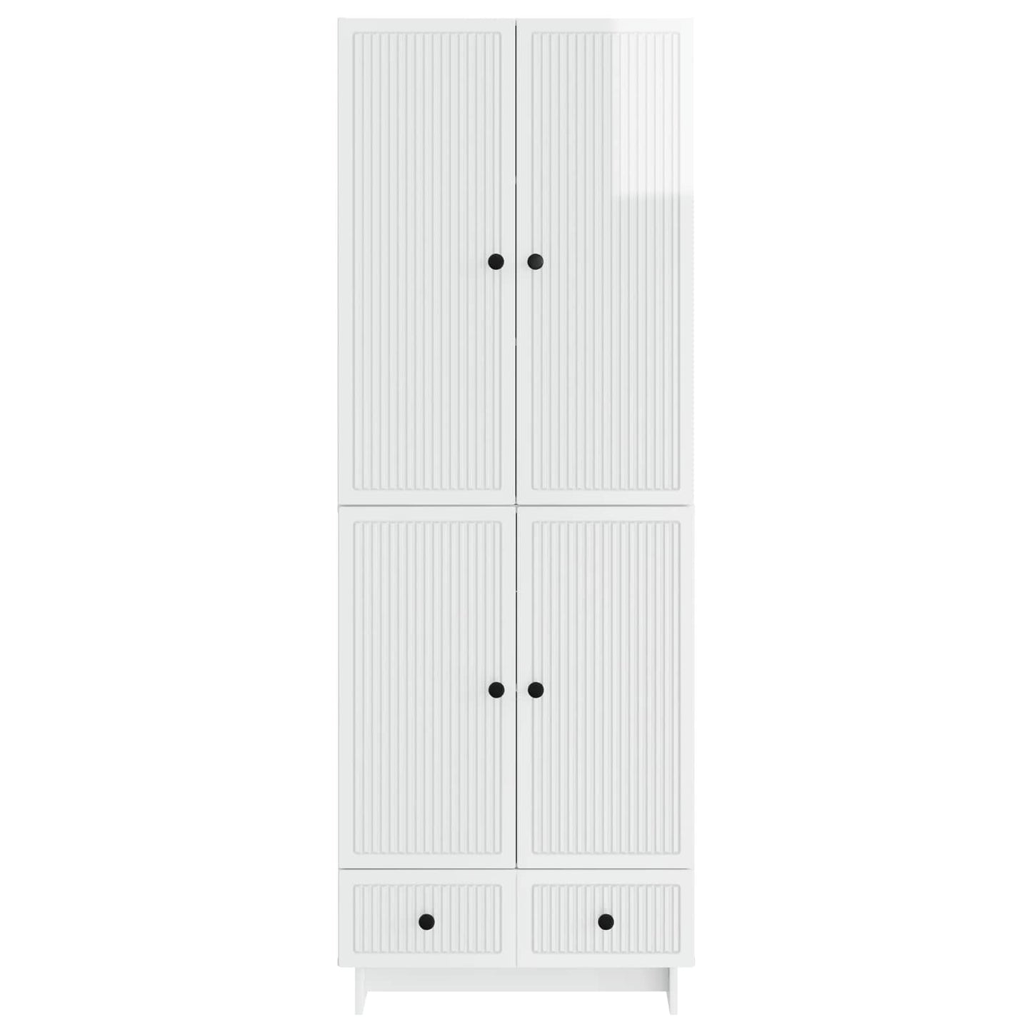 Schrankset 2 pcs Hochglanz Weiß 66 x 34,5 x 95 cm Holzwerkstoff