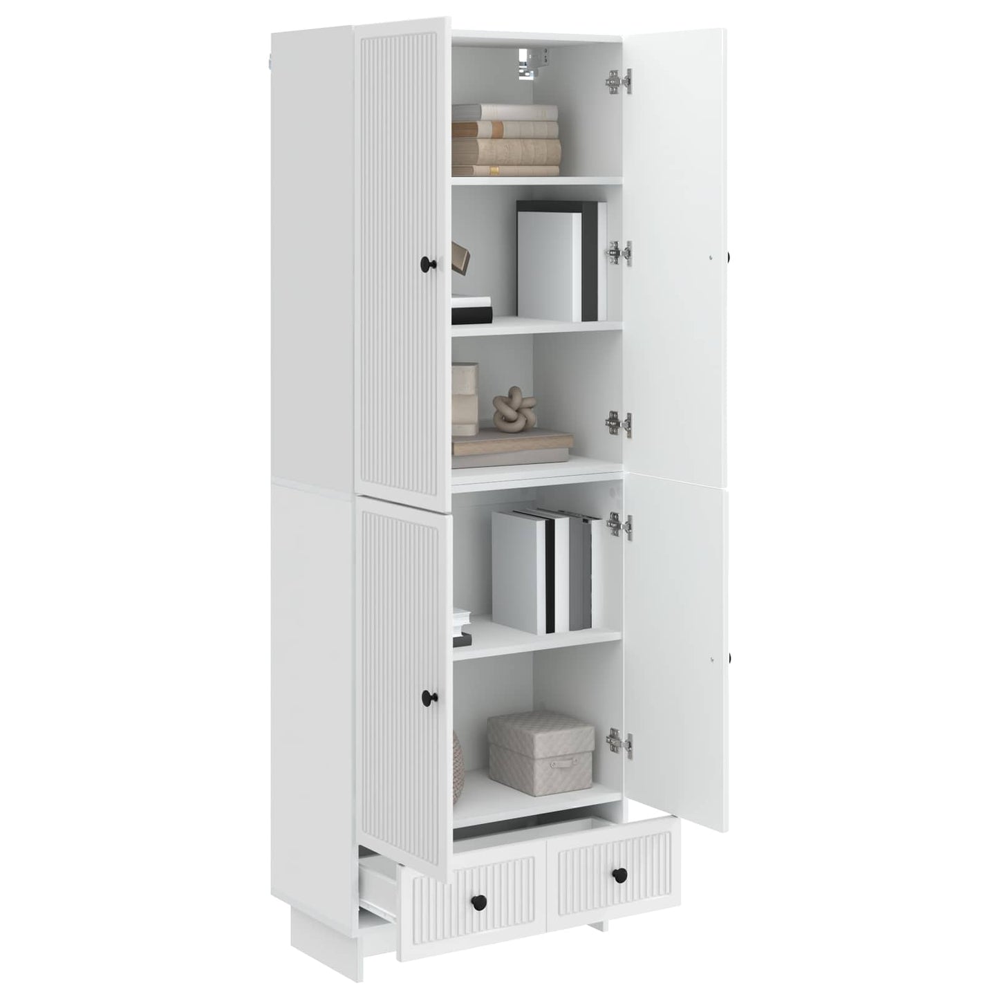 Schrankset 2 pcs Hochglanz Weiß 66 x 34,5 x 95 cm Holzwerkstoff