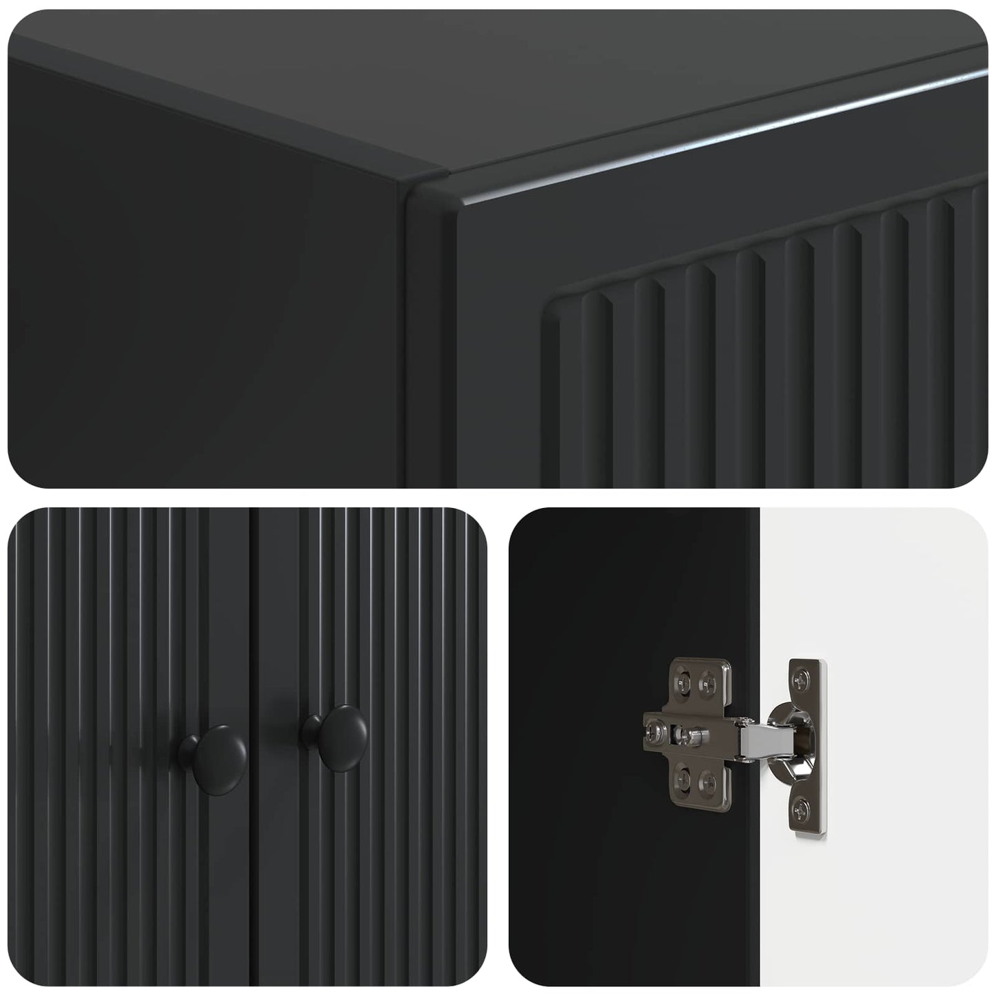 Schrankset 2 pcs Schwarz 66 x 34,5 x 90 cm Holzwerkstoff