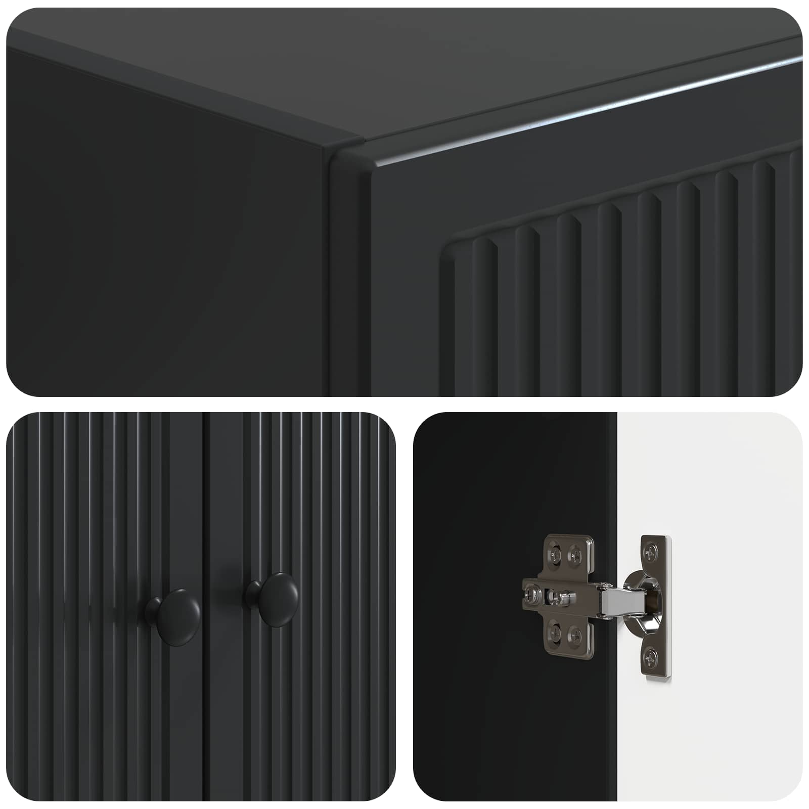 Schrankset 2 pcs Schwarz 66 x 34,5 x 90 cm Holzwerkstoff