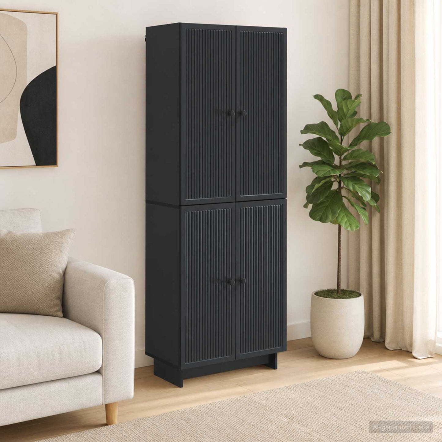 Schrankset 2 pcs Schwarz 66 x 34,5 x 90 cm Holzwerkstoff