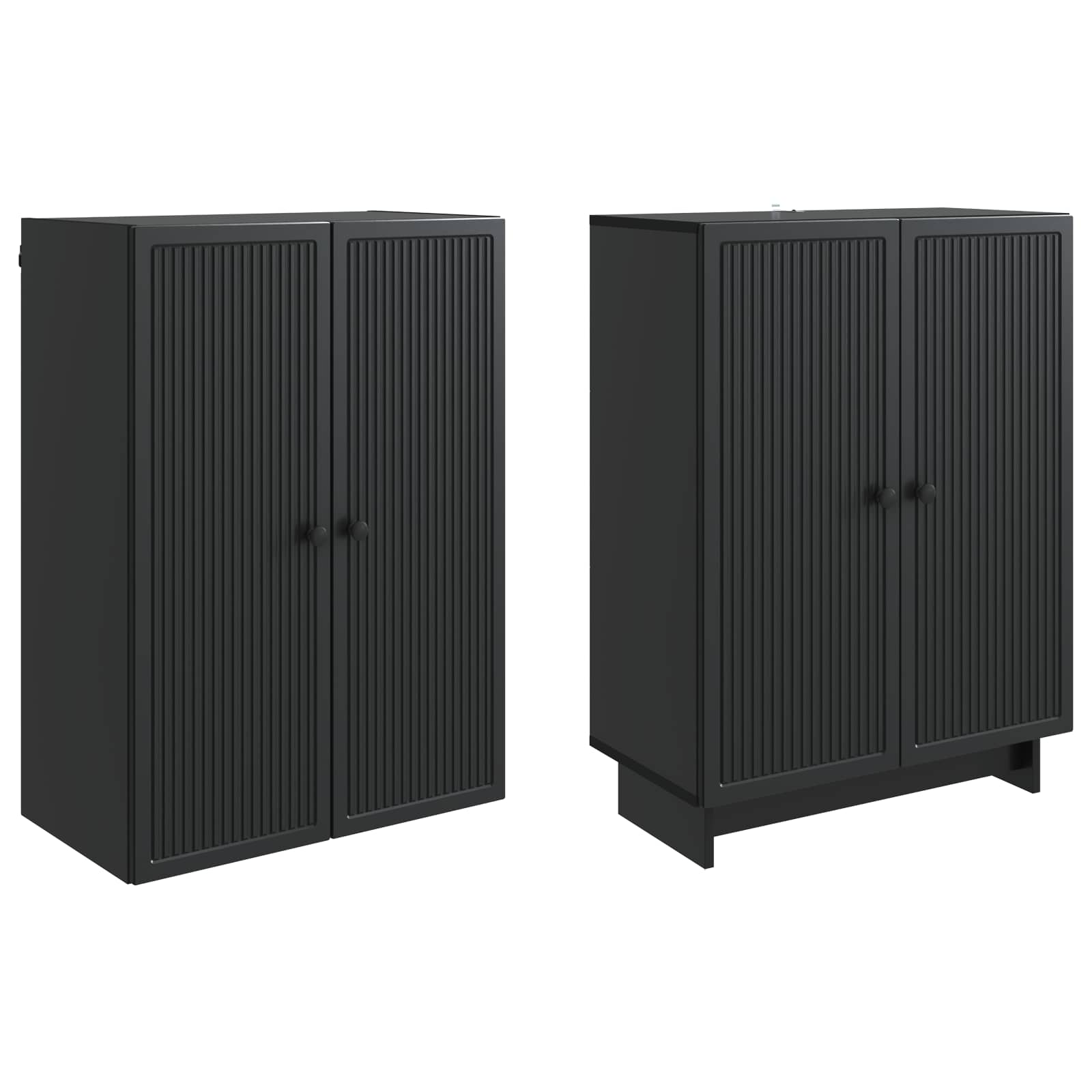 Schrankset 2 pcs Schwarz 66 x 34,5 x 90 cm Holzwerkstoff