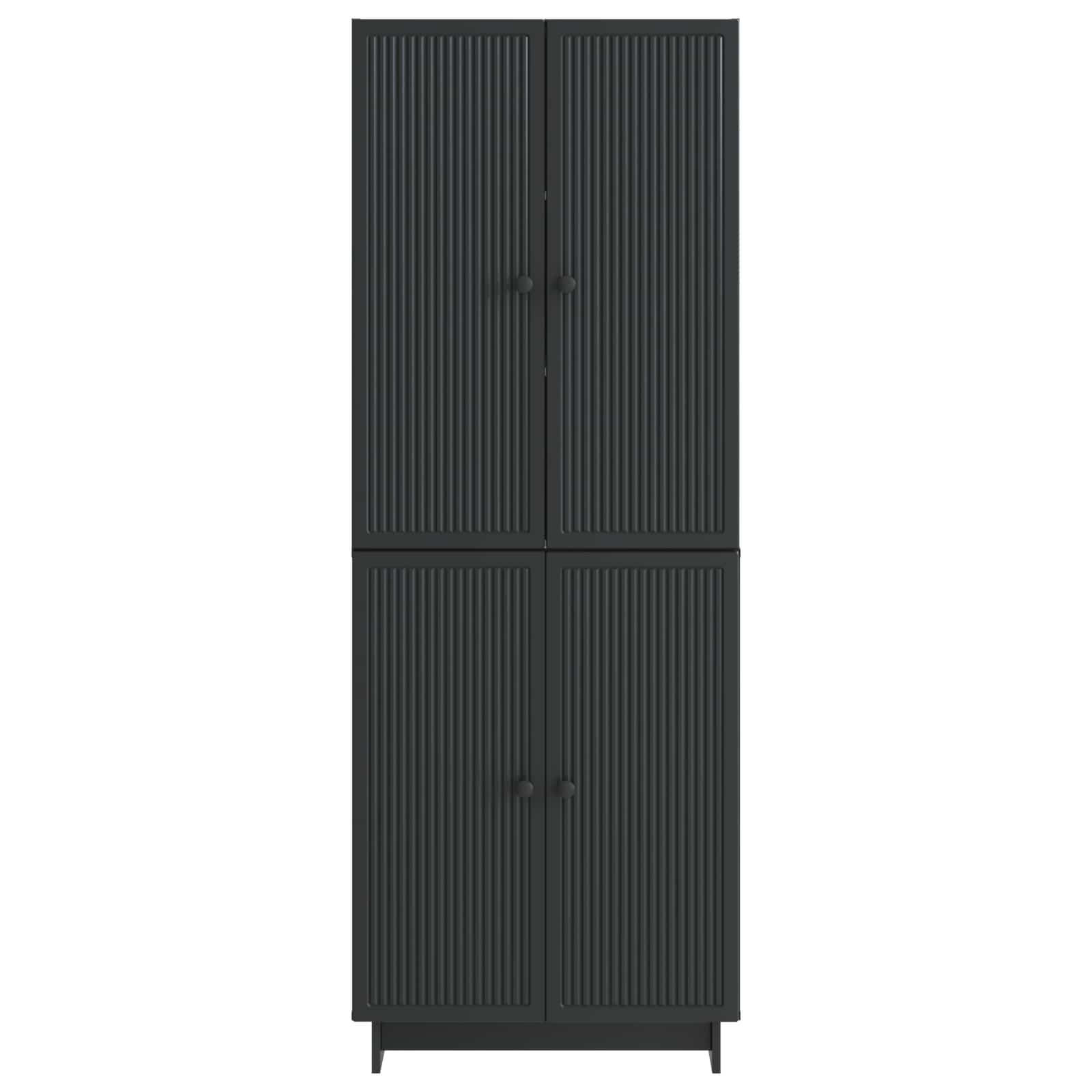 Schrankset 2 pcs Schwarz 66 x 34,5 x 90 cm Holzwerkstoff