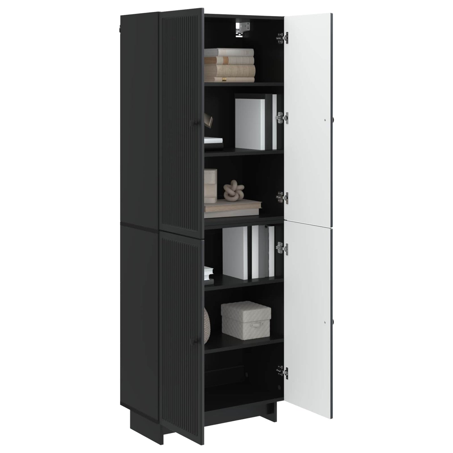 Schrankset 2 pcs Schwarz 66 x 34,5 x 90 cm Holzwerkstoff