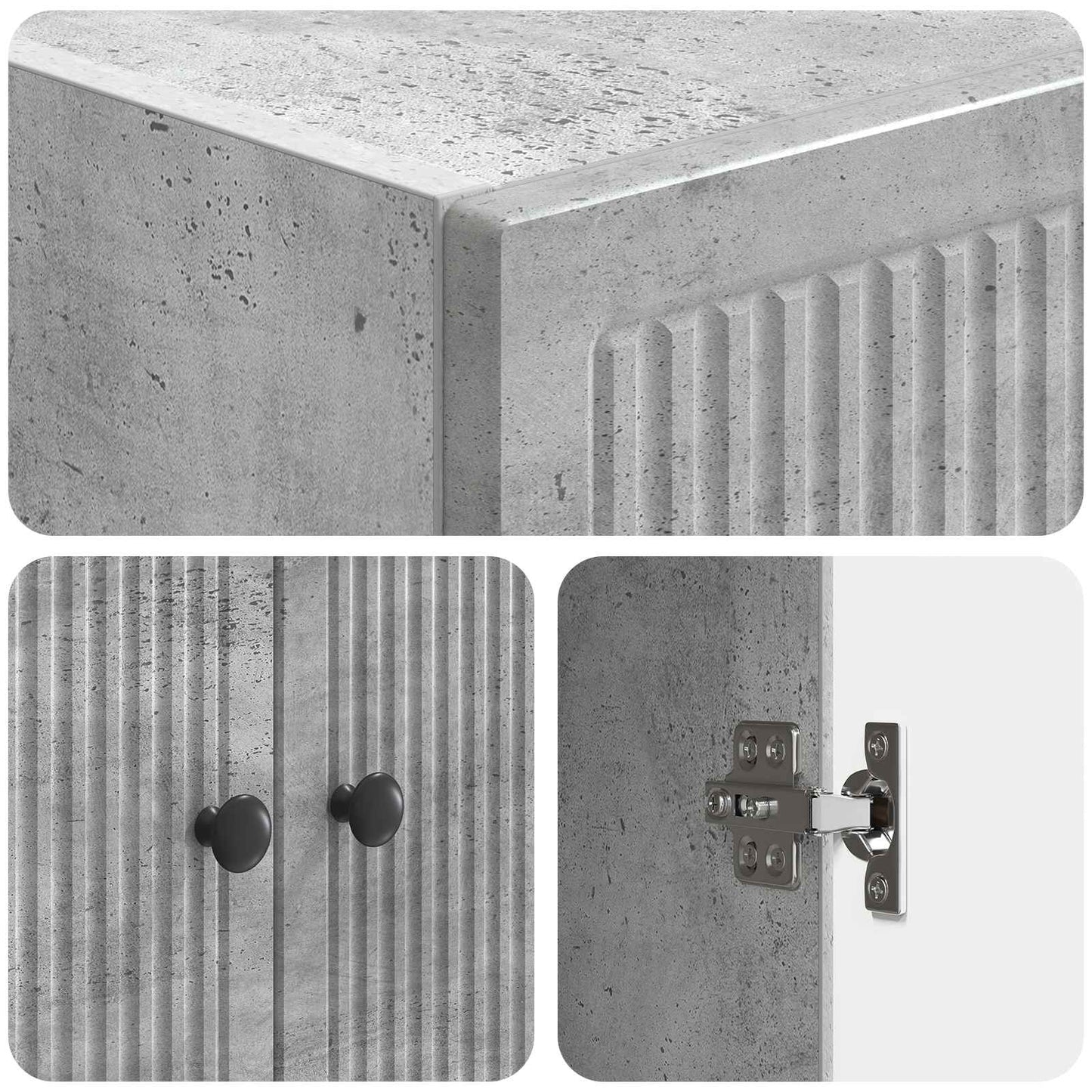 Schrankset 2 stk. Betongrau Holzwerkstoff