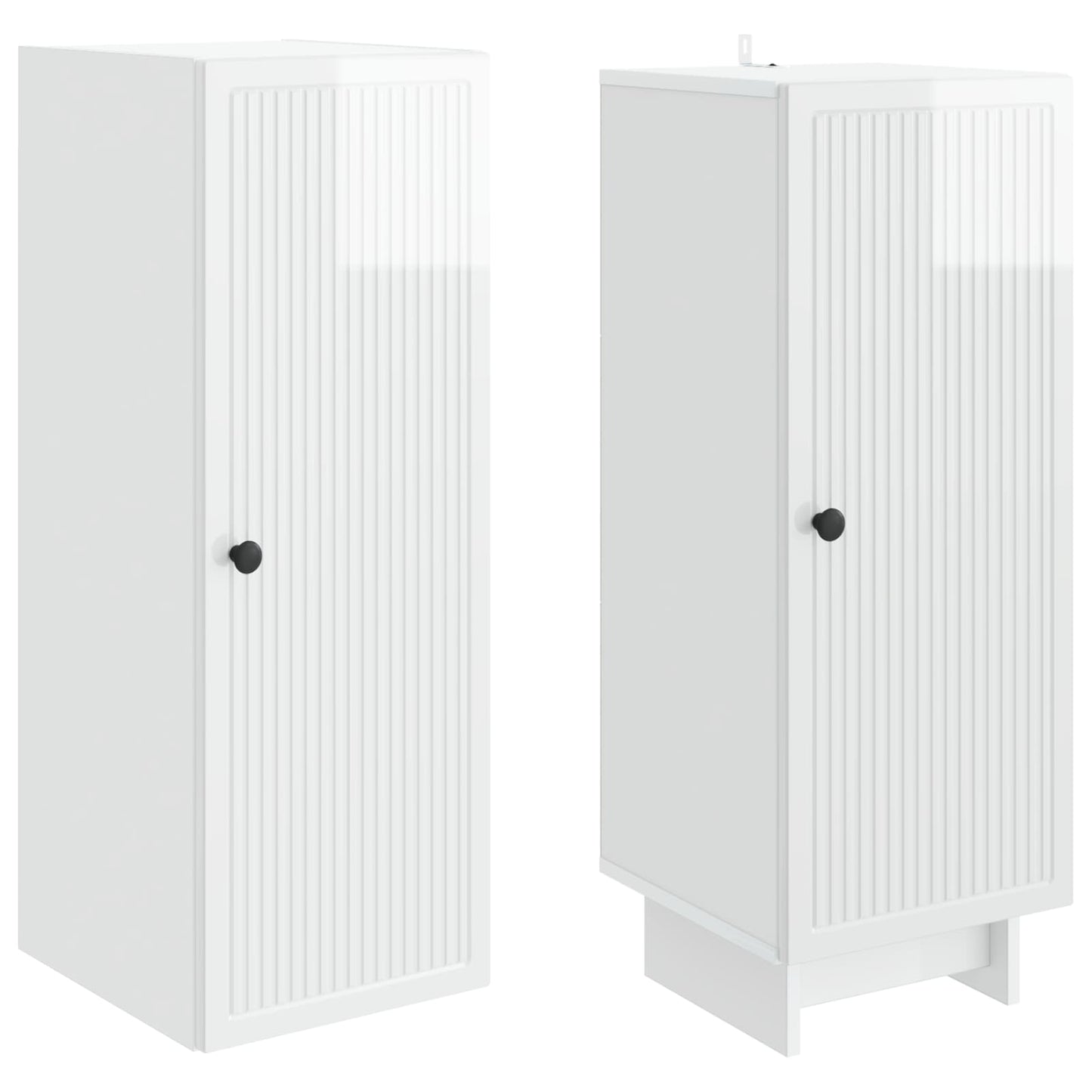 Schrankset 2 pcs Hochglanz Weiß 34,5 x 33 x 90 cm Holzwerkstoff