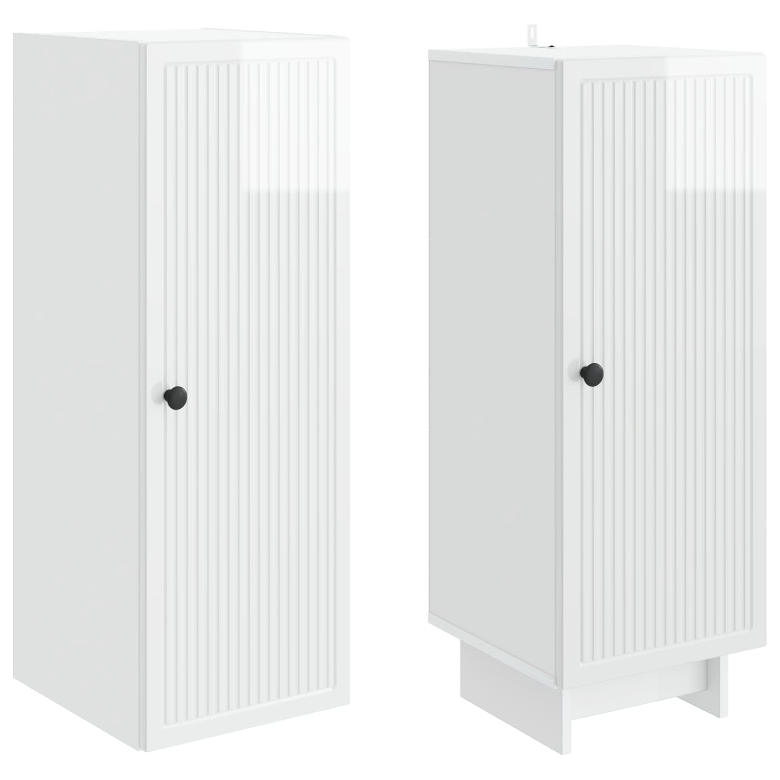 Schrankset 2 pcs Hochglanz Weiß 34,5 x 33 x 90 cm Holzwerkstoff