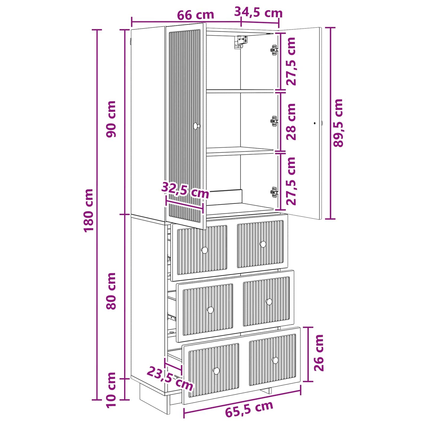 Schrankset 2 stk. Holzwerkstoff