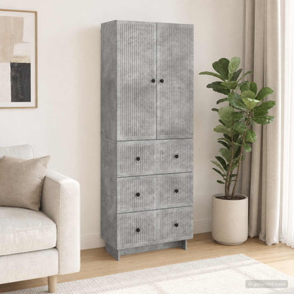 Schrankset 2 stk. Betongrau Holzwerkstoff