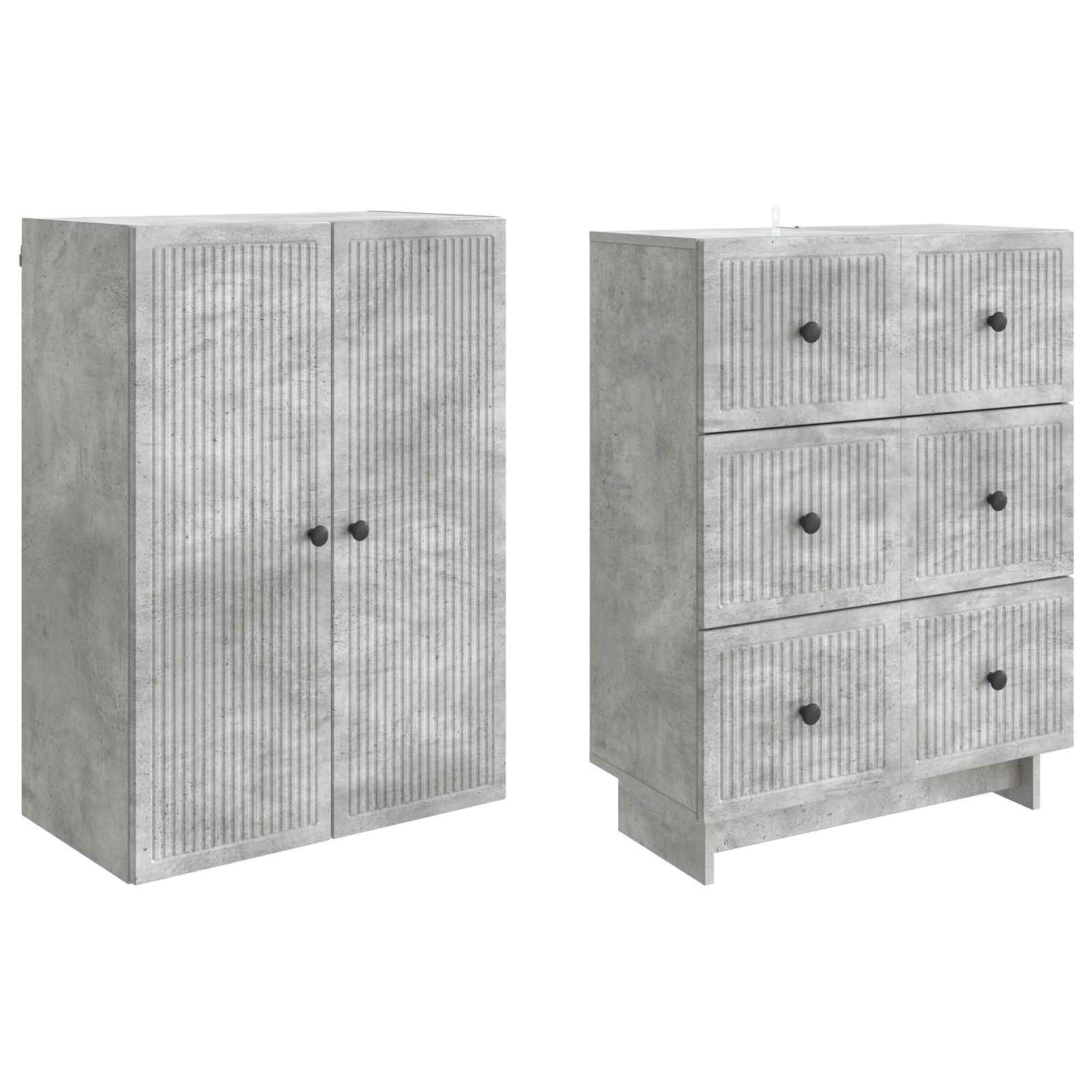 Schrankset 2 pcs Betongrau 66 x 34,5 x 90 cm Holzwerkstoff