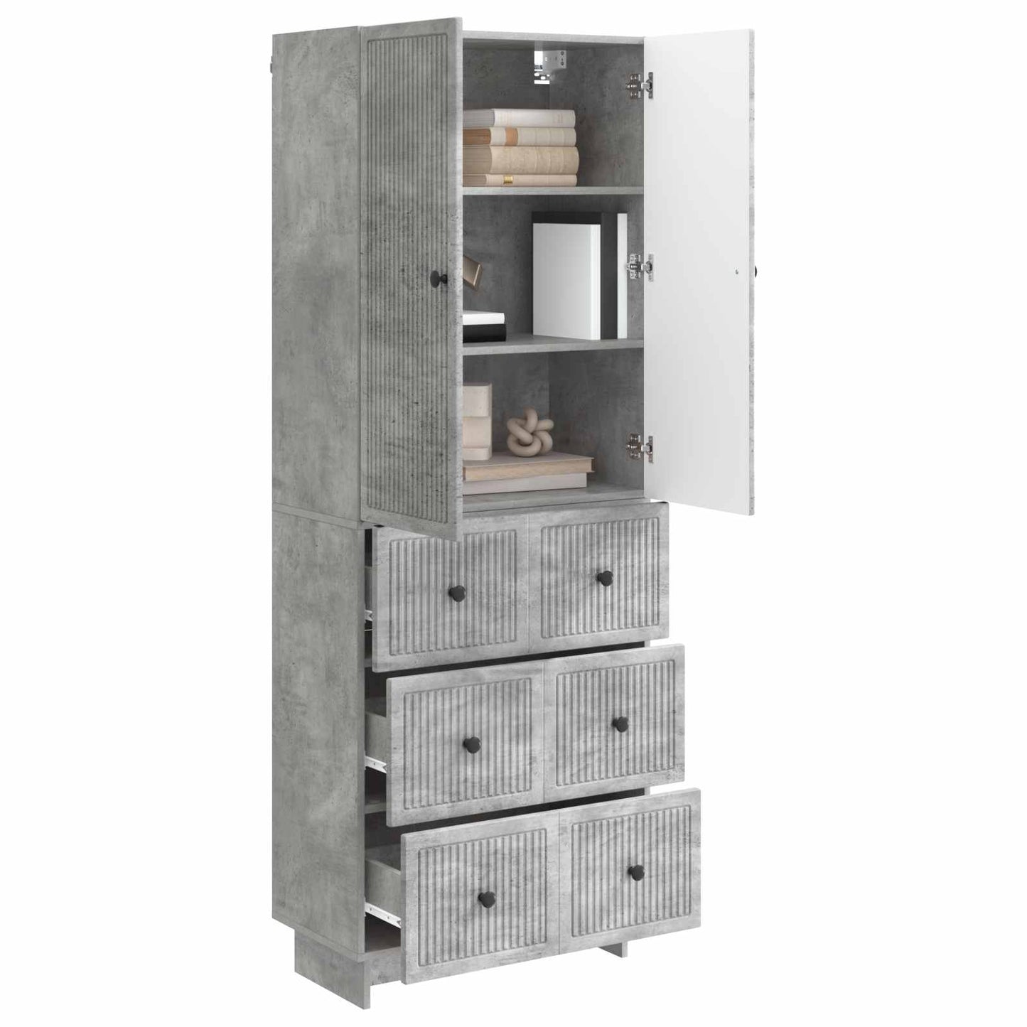 Schrankset 2 pcs Betongrau 66 x 34,5 x 90 cm Holzwerkstoff