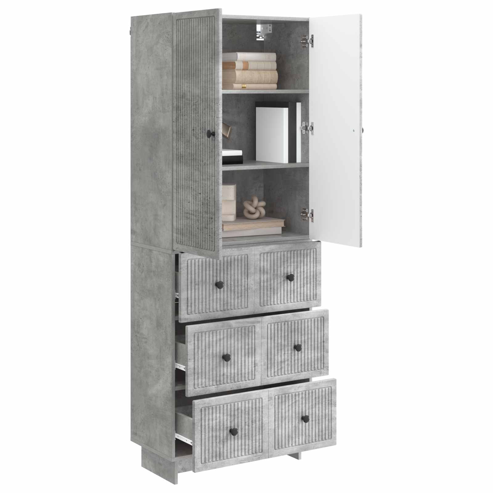 Schrankset 2 pcs Betongrau 66 x 34,5 x 90 cm Holzwerkstoff