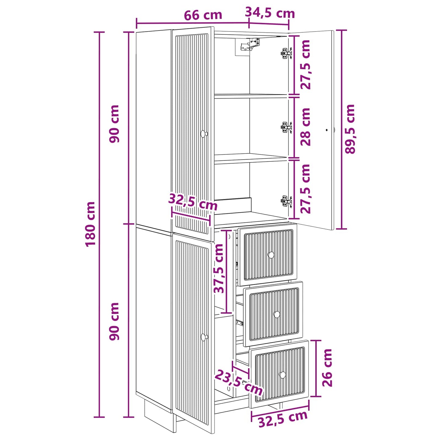 Schrankset 2 stk. Holzwerkstoff